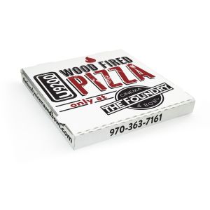 Corrugated carton pizza box with cuom logo and color