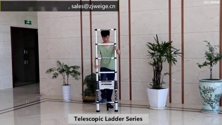 Quality Retractable 14 Step 4.1m Aluminum Telescoping Ladder for sale