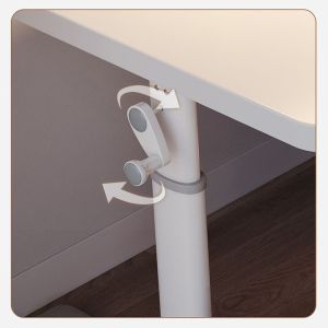 Contemporary Multifunctional Small Desk for Room Solid White Metal Manual