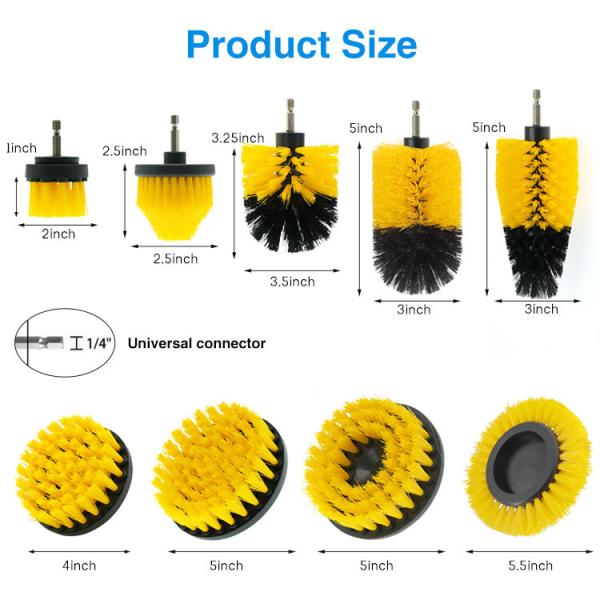 Electric Drill Scrub Brush Kit 5Pack For Shower Tile