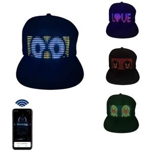 China Bluetooth LED Programmable Hat Customized App Control Smart Cap on sale