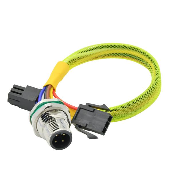 CuZn TPU M12 Panel Mount Connector IP68 M12 Series Connector With Wire Terminal