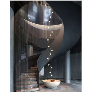 Creative Tree Branch Chandelier Villa Staircase Ceiling Glass Ball Chandelier