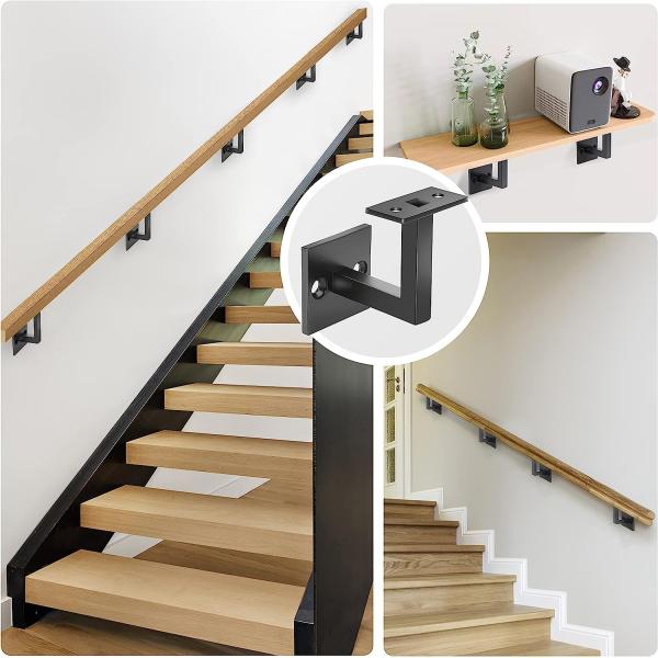 Secure Handrails on Staircases with Steel Square Stair Railing Brackets and Screws