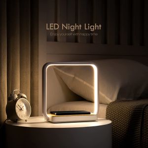 Bedside Lamp with Qi Wireless Charger, Table lamp 3 Step Dimmable Touch Control