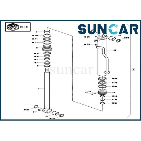 Bucket Repair Kits XKCC-00987 XKCC00987 Hydraulic Cylinder Seal Kit Fits Model
