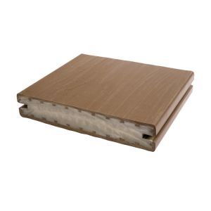 Brown Covered Elastic Plastic and PVC Core Inside Garden Solid Grooved Composite