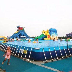 Plato Portable Water Pool Inflatable Metal Frame Swimming Pool
