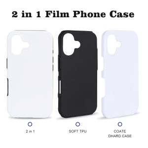 Sublimation 3D 2in1 Film Mobile Phone Case Blank Phone Cover For IPhone 16 Pro