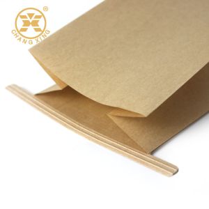 PEO BOPP Standing Zipper Bakery Bread Packaging Paper Bag With Clear Window