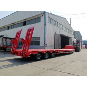 3 Axles 50/60/80/100 Tons Low Bed Lowboy Loader Drop Deck Heavy Duty Dolly Semi