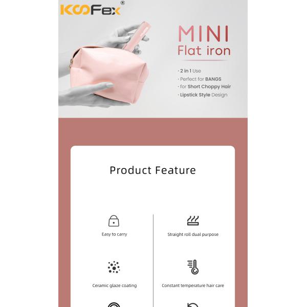 Travel Size Portable Hair Straightener Small Flat Irons Curling For Short Hair 1 Inch Styling Tools