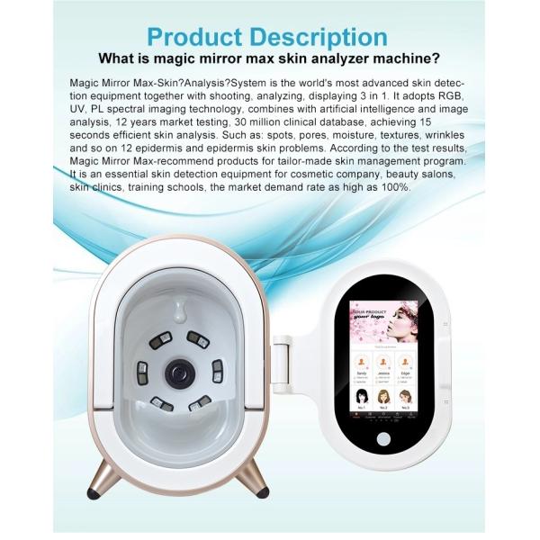 Quality ABS Material Skin Scanner Analysis 3D Magic Mirror with Pad Andriod System for sale