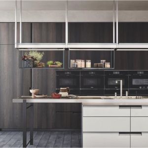 Quartz Stone Countertop European Style Custom Solid Wood Cabinet with Drawer