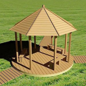Backyard WPC Gazebo wood plastic composite WPC Pavilion 10x10 Feet