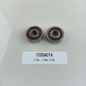 7200AC Angular Contact Ball Bearing 10*30*9mm with 25° Contact Angle and OPEN