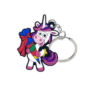 OEM Customized Cute Cartoon Keychain , Non Toxic PVC Rubber Keychain