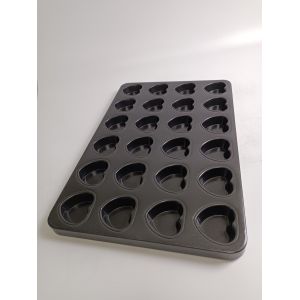 Stickproof 24 Cup 600*400*30 Aluminium Heart Shape Muffin Pan Tray