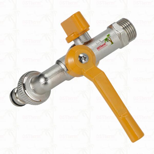 Brass Economic Double Outlet Bibcocks Brass Faucet Nickel Plated Brass Tap 1/2"*3/4"*3/4"