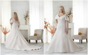 Wholesale Trumpet Cape sleeves Lace wedding dress Plus size bridal gown#1522 from china suppliers