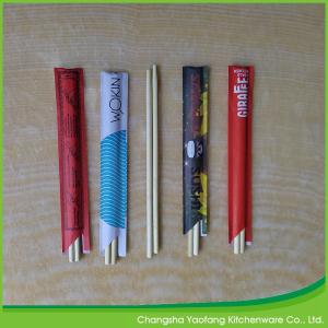 Chinese Style Round Bamboo Chopsticks Disposable With Paper Sleeve