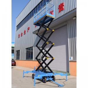 China 14m Portable Hydraulic Double Scissor Lift  Aerial Work Platform Ladder Vertical Mast Lift on sale