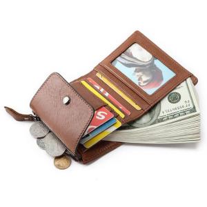 Transparent ID Window and Multiple Card Slots Men's Card Holder for Easy