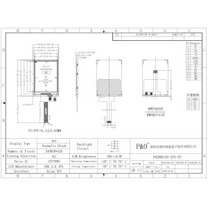 Polcd 2.8 Inch TFT LCD Display Module with 240*320 Resolution SPI/RGB/MCU 14-Pin