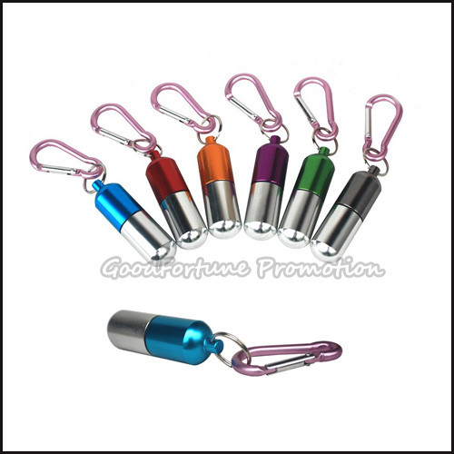 customed printed logo aluminum alloy pill box case organizer keychain keyrings