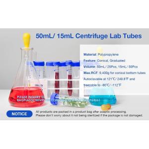 Centrifuge Tubes 15mL, Conical Tubes Sterile 50 PCS, Polypropylene, Leak-Proof