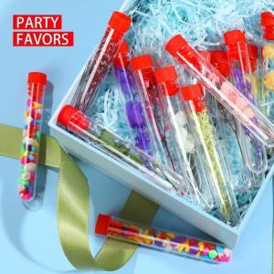 Clear Plastic Test Tubes With Caps And Holder Rack For Nurse Party Decorations