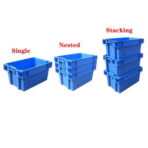 Warehouse Storage Plastic Turnover Crate with Silk Printing Logo and Stackable