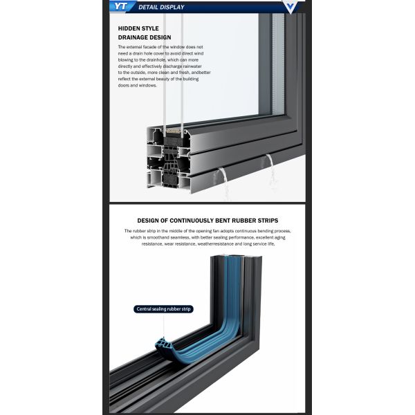 Customizable Casement Window Aluminium windows and Doors Materials Double-layer Tempered Glass-Thermal Insulation Anti-Theft
