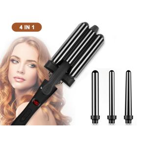 Ceramic Tourmaline Barrels Interchangeable Curling Iron Set LCD Temp Control