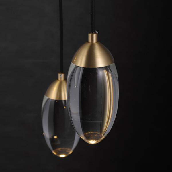 Nordic Modern Light Luxury Diamond Led Glass Chandelier copper pendant lights(WH-GP-114)