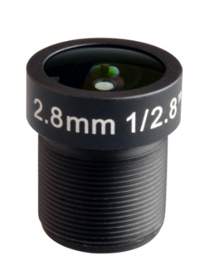 1/2.8" 2.8mm F2.0 Megapixel 1080P M12/CS Mount 142degree Wide Angle Lens, 2.8mm