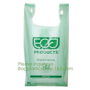 compostable t shirt bag,100% Biodegradable Compostable Plastic bag,EN13432