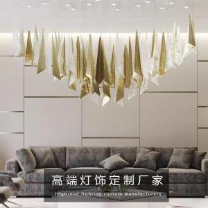 Modern Triangle Chandelier Gold White Transparent Glass Chandelier Light Luxury