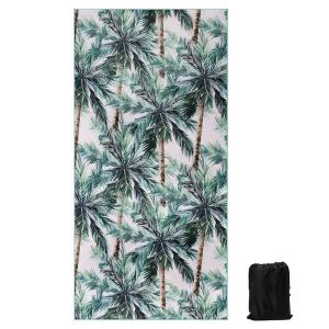 Private Label Custom Print Lightweight Sand Proof Microfiber Waffle Beach Towel