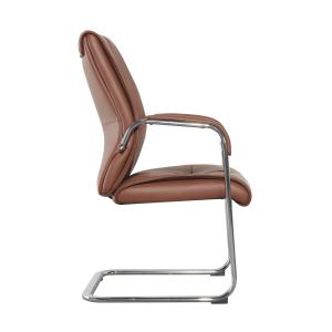 Executive Visitor PU Leather Office Swivel Chairs BIFMA Foam Armrest Padding