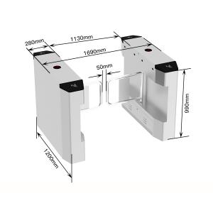 HCW CW426 Stainless Steel Swing Turnstile Gate with 600-1400mm Channel Width 1