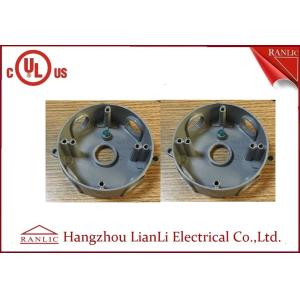 Grey Aluminum Round Weatherproof Conduit Box 5 Holes 1/2" 3/4"