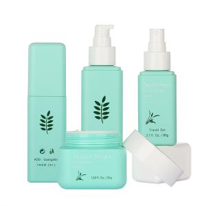 Elegant Green Cosmetic Packaging Sets 50g 80g 100ml 160ml Simple Style
