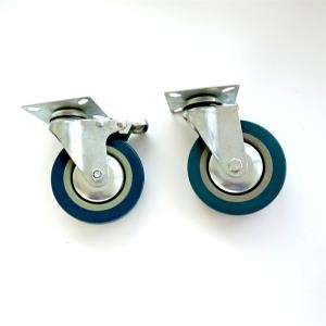 Side Lock Brake Type Heavy Duty Caster Wheels 1.25 Inch Wheel Width