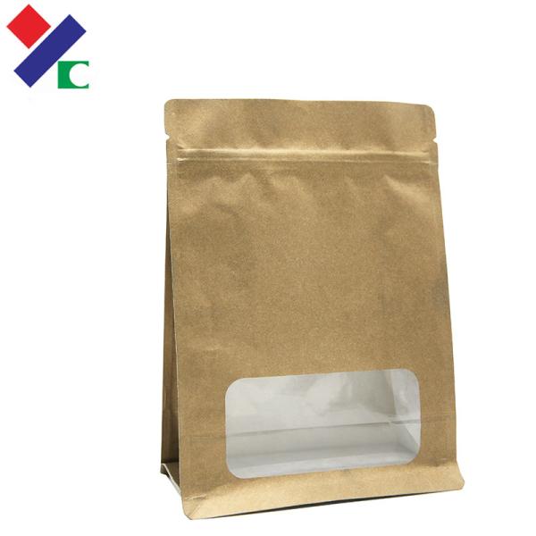 Quality YC Resealable Customized Kraft Paper Bags Aluminium Zip Lock Pouches for sale