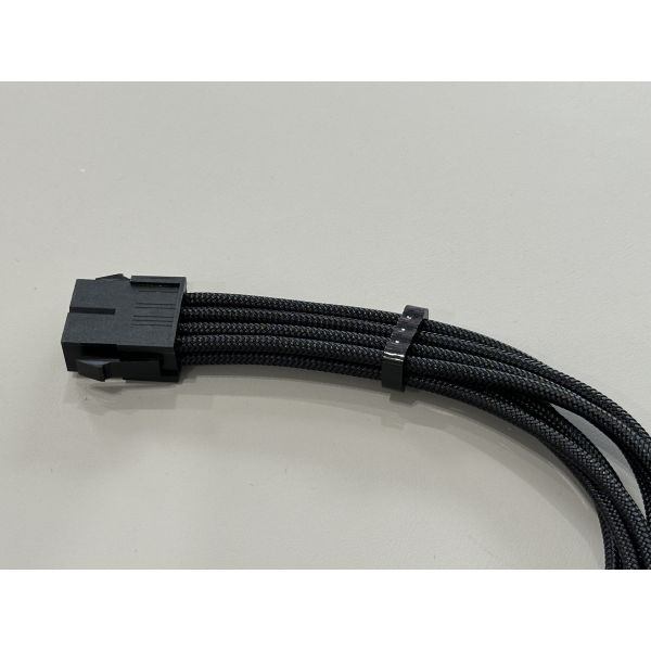 Custom Sleeved 8-Pin Power Cable Harness, wire to wire connector assembly for server GPU PSU power transmission, black braided cable, high-current
