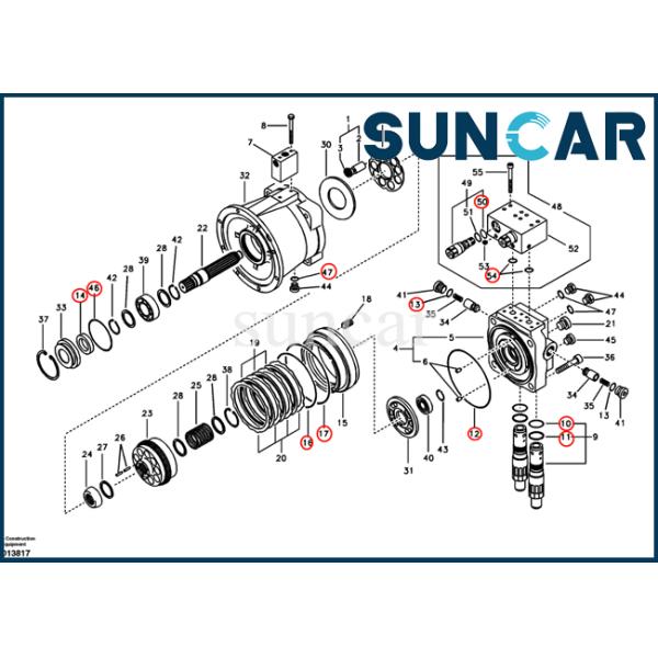 SA8230-14370 SUNCARVO.L.VO Swing Motor Seal Kit Heavy Model Sealing Repair Inner Parts For EC140B EC145B