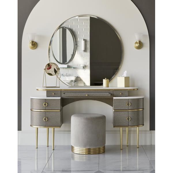 MDF Lighted Corner Vanity Set Standing Dressing Table