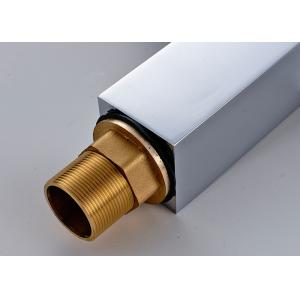 Waterfall Square Spout Bathroom Basin Faucets ROVATE With Single Hole