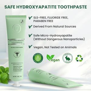 Custom Brand 15% Micro Hydroxyapatite Toothpaste Fluoride Free Foam Free 4oz